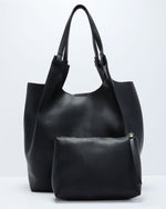 Black % Joella Leather Tote Bag-3