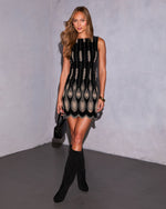 Troye Velvet Lace Inset Mini Dress