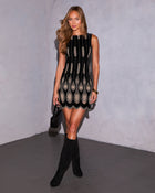 Troye Velvet Lace Inset Mini Dress