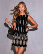 Troye Velvet Lace Inset Mini Dress