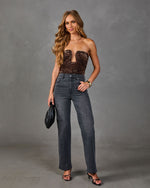 Jazlynn Mesh Flocked Floral Wire Frame Bodysuit