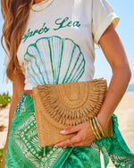 Amalfi Society Woven Straw Clutch