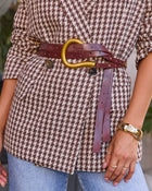 Jada Vegan Leather Double Wrap Waist Belt