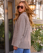 Autumn Social Double Breasted Houndstooth Blazer