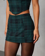 Gathered Grace Plaid Mini Skirt