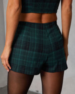 Gathered Grace Plaid Mini Skirt