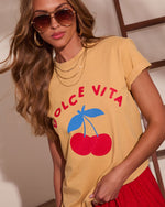 Dolce Vita Cherry Cotton Short Sleeve Graphic Tee