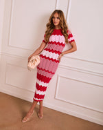 Caroleen Striped Midi Sweater Dress