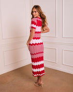Caroleen Striped Midi Sweater Dress