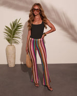 Summer Lounge Striped Open Knit Cover Up Pants
