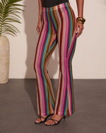 Summer Lounge Striped Open Knit Cover Up Pants