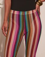 Summer Lounge Striped Open Knit Cover Up Pants