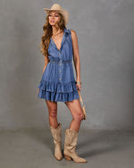 Timeless Belle Tiered Chambray Mini Dress