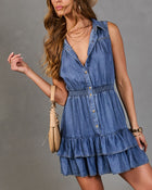 Timeless Belle Tiered Chambray Mini Dress