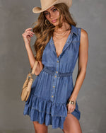 Timeless Belle Tiered Chambray Mini Dress