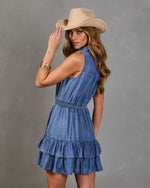 Timeless Belle Tiered Chambray Mini Dress