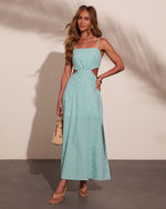 Playful Cove Cotton Striped Cut Out Maxi Dress