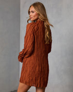 Brick % Autumn Stone Shift Chiffon Mini Dress-4