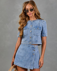 Carlsen Denim Short Sleeve Top