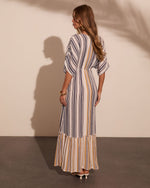 Paradise Glow Striped Kaftan Maxi Dress