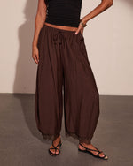 Marley Pleated Lace Trim Barrel Pants