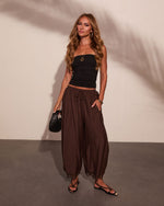 Marley Pleated Lace Trim Barrel Pants