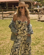 Prairie Aurora Tropical Print Strapless Jumpsuit