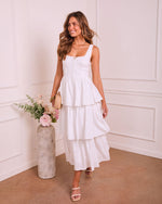 Raminah Tiered Linen Maxi Dress
