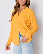 Orange % Summer Chill Cotton Button Down Top-5
