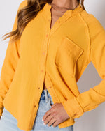 Orange % Summer Chill Cotton Button Down Top-6