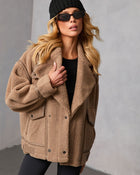 Evans Oversized Sherpa Bomber Jacket