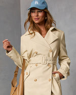 Audrine Vegan Leather Trench Coat