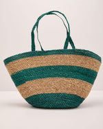 Bright Escape Striped Woven Straw Tote Bag