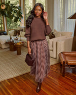 Adult Table Mesh Gingham Maxi Skirt