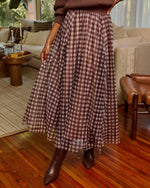 Adult Table Mesh Gingham Maxi Skirt