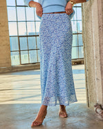 Open Skies Printed Midi Skirt