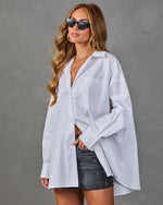 Better Things Cotton Poplin Button Down Top