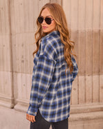 Petaluma Cotton Blend Plaid Button Down Top