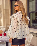 Secret Parlour Ruffle Polka Dot Blouse