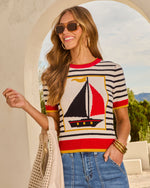 Set Sail Knit Graphic Novelty Sweater