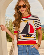 Set Sail Knit Graphic Novelty Sweater