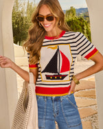 Set Sail Knit Graphic Novelty Sweater