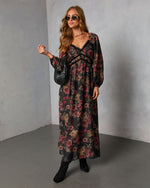 Peony Dust Printed Midi Dress