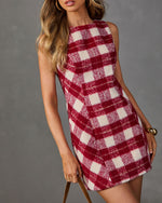 Kaylon Brushed Plaid Mini Dress