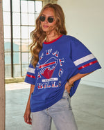 Buffalo Bills Cotton Striped Sleeve Graphic Tee