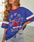 Buffalo Bills Cotton Striped Sleeve Graphic Tee