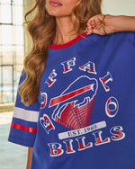 Buffalo Bills Cotton Striped Sleeve Graphic Tee
