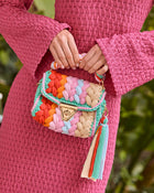 Multi % Resort Only Braided Top Handle Bag-1