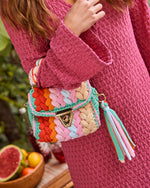 Multi % Resort Only Braided Top Handle Bag-4