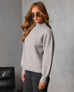 Heather Grey % Amsterdam Mock Neck Sweater-3
